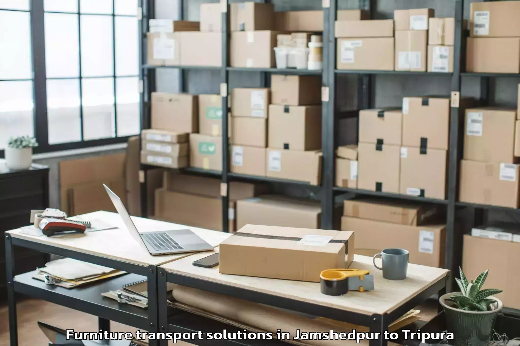 Trusted Jamshedpur to Amarpur Gomati Furniture Transport Solutions